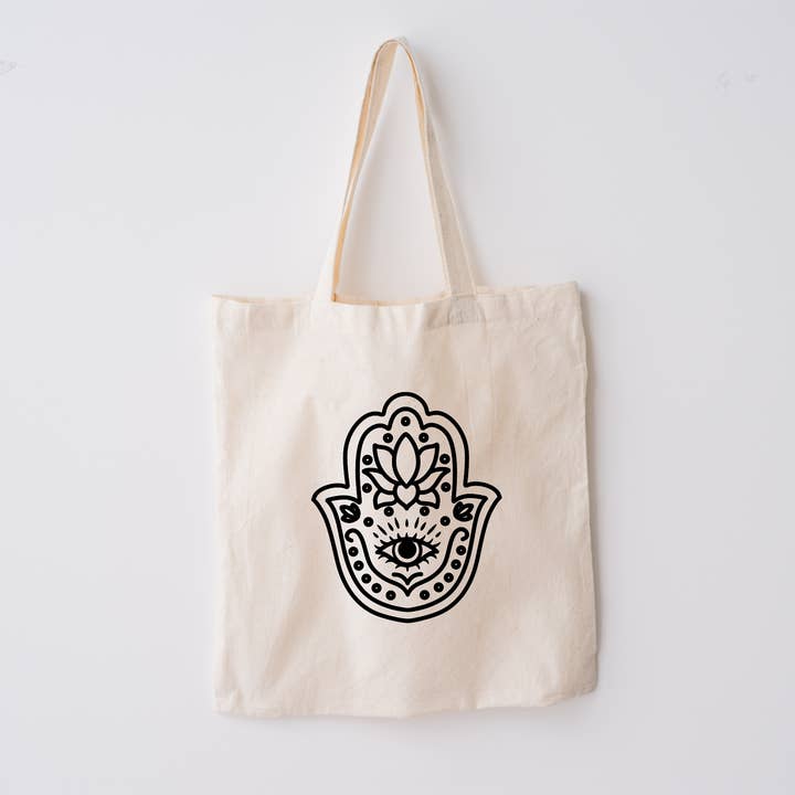 Hasama hånd naturlige bomuld mulepose for engroshandel hos Jodie Moulson Art & Design