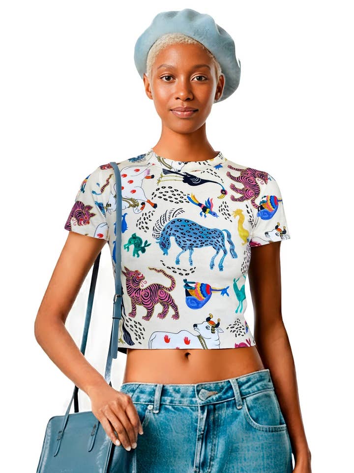 ANIMAL SOUP CROPPED SHORT-SLEEVE SHIRT para venta al por mayor de Pitaya Yoga