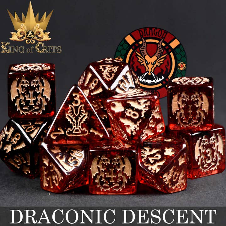 DNDDICE.COM - Wholesale Dice - Draconic Descent - 11 Dice Set