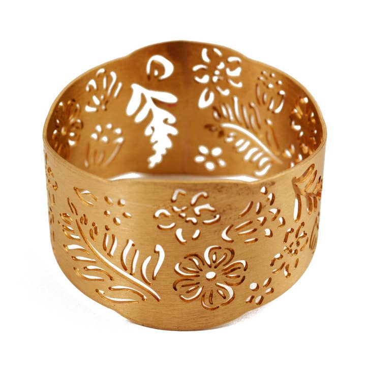 Ariana Ost - Wholesale Napkin ring - Floral Napkin Ring – Handcrafted Brass Table Décor1