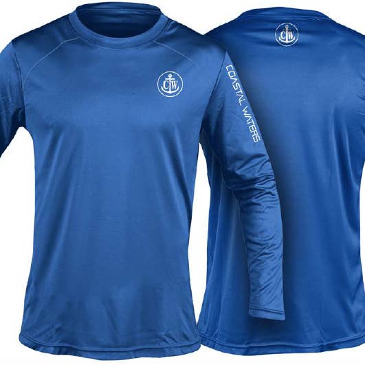 Coastal Waters Crew Neck UPF 50 Sun Protection Tee- Cobalt Blue for wholesale by Coastal Waters Supply Company