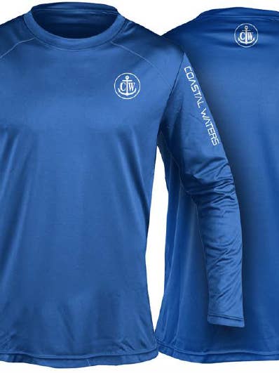 Coastal Waters Supply Company - Wholesale T-shirt – men's - Coastal Waters Crew Neck UPF 50 Sun Protection Tee- Cobalt Blue