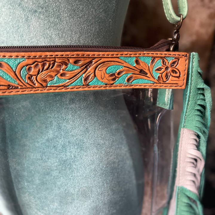 Broads Market - Wholesale Crossbody Bag - Women's - Tooled Fringe Stadium Clear Crossbody Bags