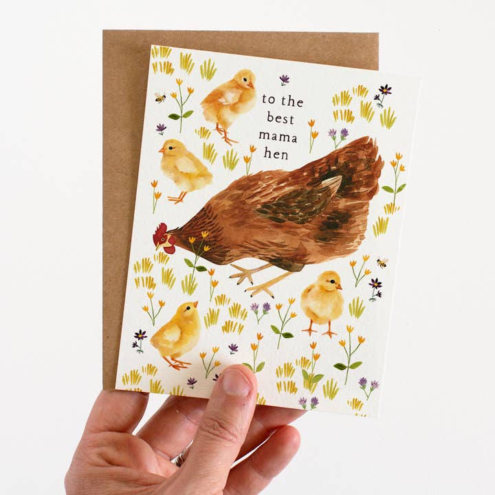 Mama Hen Greeting Card for wholesale by May We Fly