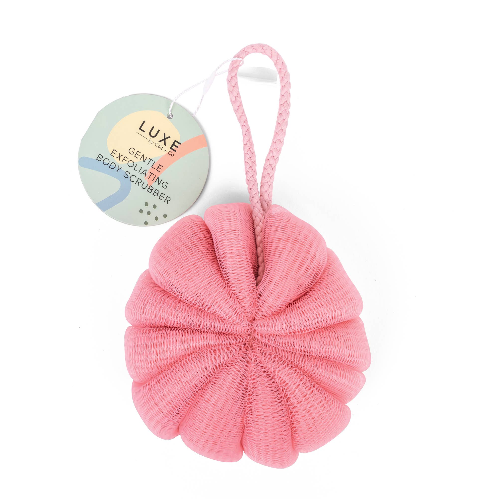 Cait + Co - Wholesale Bath Pouf/Sponge - Luxe-Gentle Exfoliating Body Scrubber - Pink1