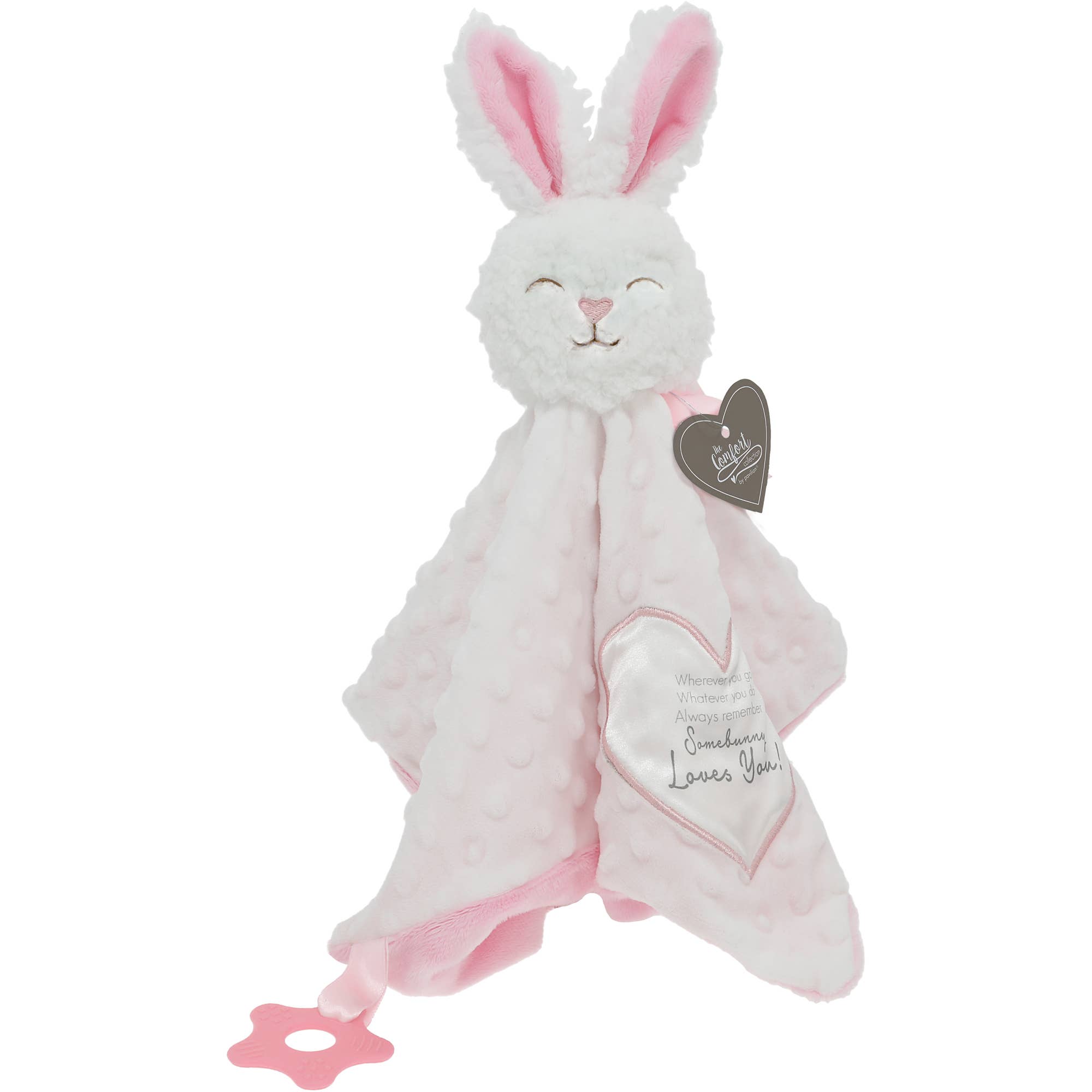 Pavilion - Wholesale Stuffed/Plush Toy - Kids & Baby - Somebunny Pink Lovey - Lovey Blanket Bunny with Teether7