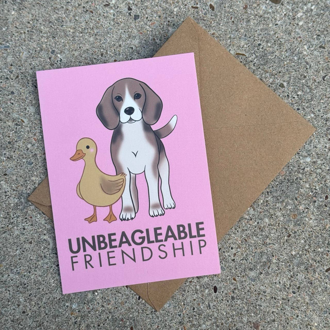 LOLLYPOPARTSTUDIO – Großhandel Grußkarten für den Alltag – Carte Beagle « Unbeagleable Freundschaft »4