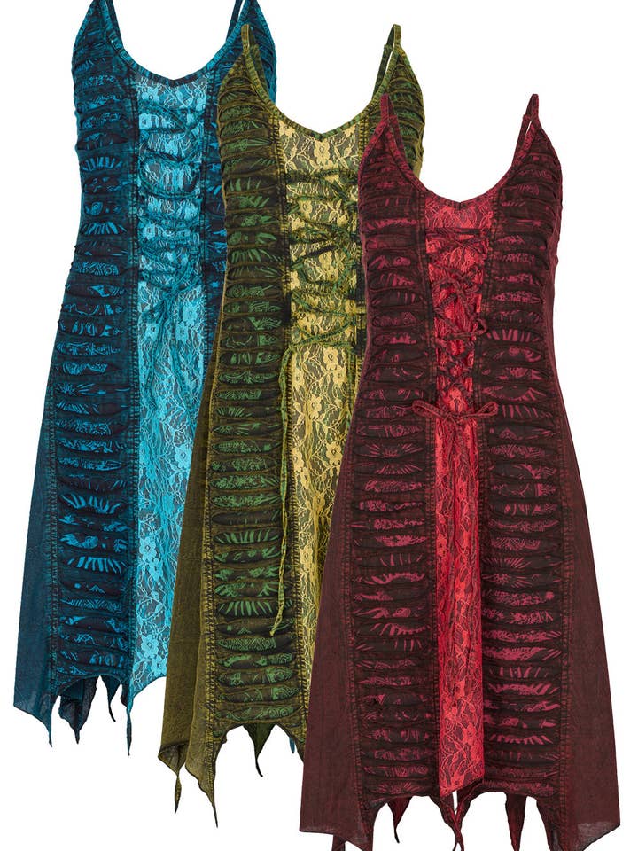 Nirvana pixiekjole med barbermaskine og blonder for engroshandel hos Wicked Dragon Clothing