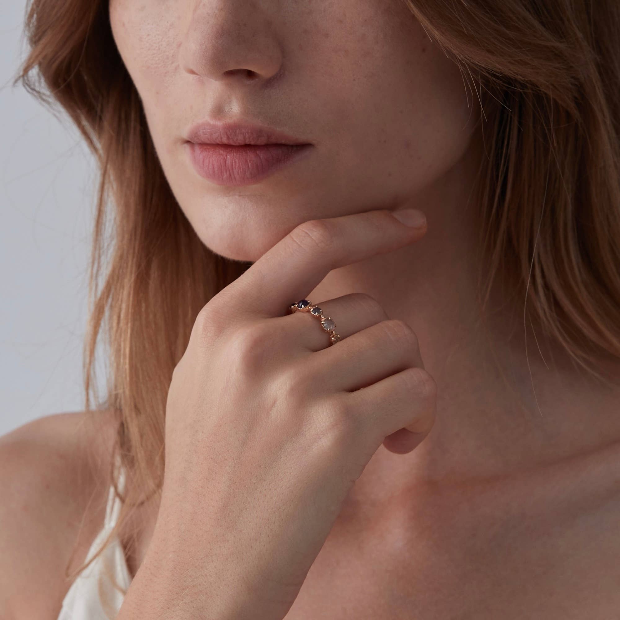 Perimade & Co. LLC - Wholesale Multi-Stone Ring - Multi-Stone Natural Crystal Band Ring in 925 Sterling Silver1