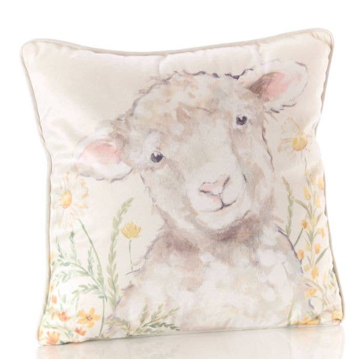 Langs - Wholesale Throw/Decorative Pillow - Sheep Velour Fabric Floral Cushion1