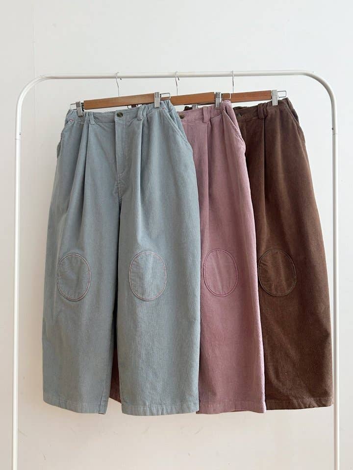 Wide Corduroy Balloon Pants with Knee Patch – Free Size for wholesale by Little Light