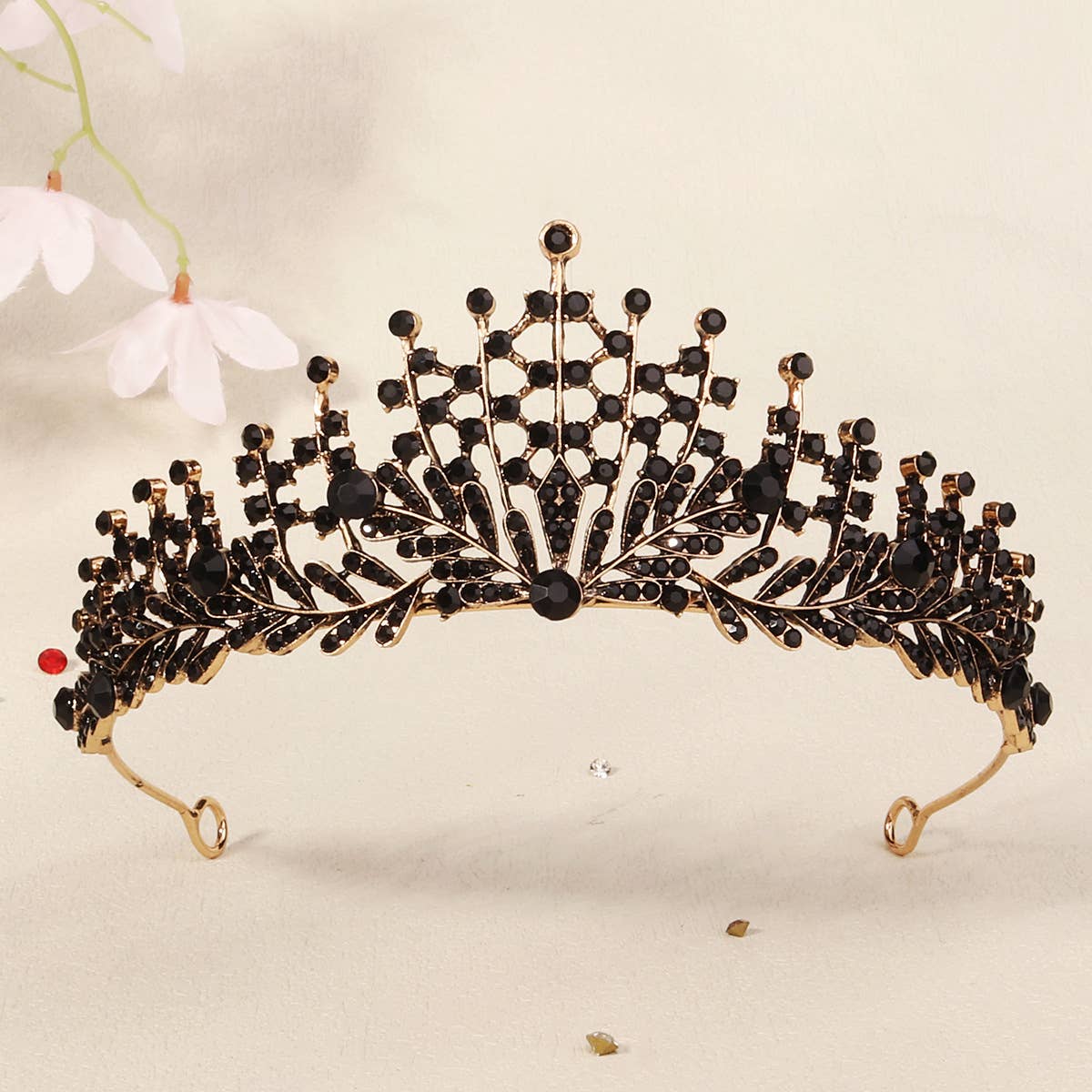 Tourtiwi - Wholesale Tiara - Women's - Obsidian Tiara Rhinestone Alloy Headdress Black Crown12