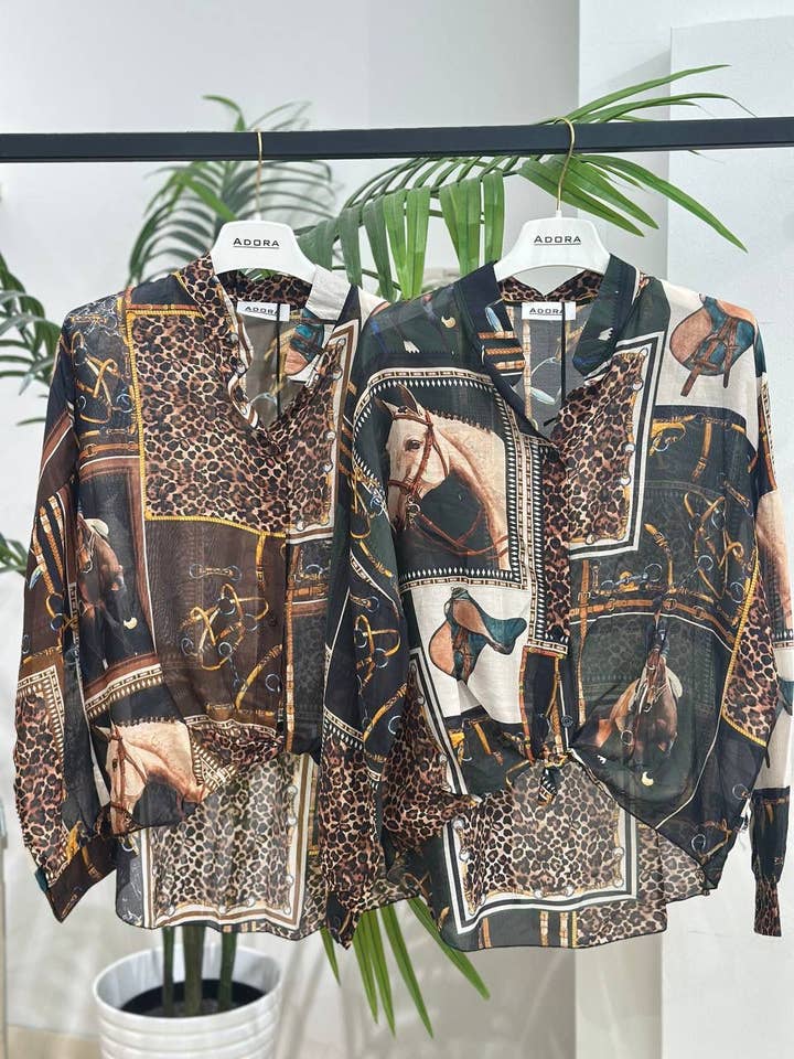ADORA - Wholesale Button Down Shirt - Women's - Printed shirt