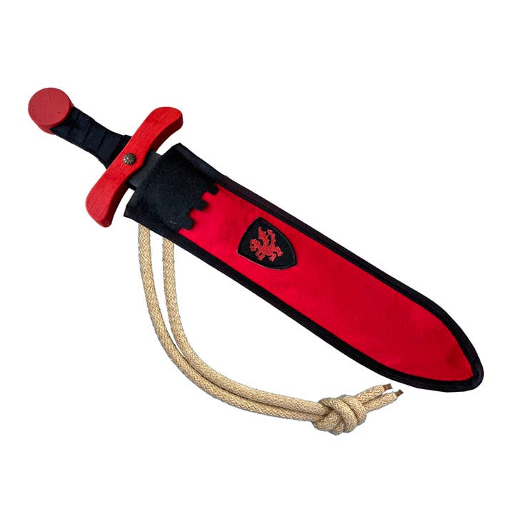 SWORD SOFTIK RED + DRAGON POUCH - ST702F for wholesale by KALID MEDIEVAL