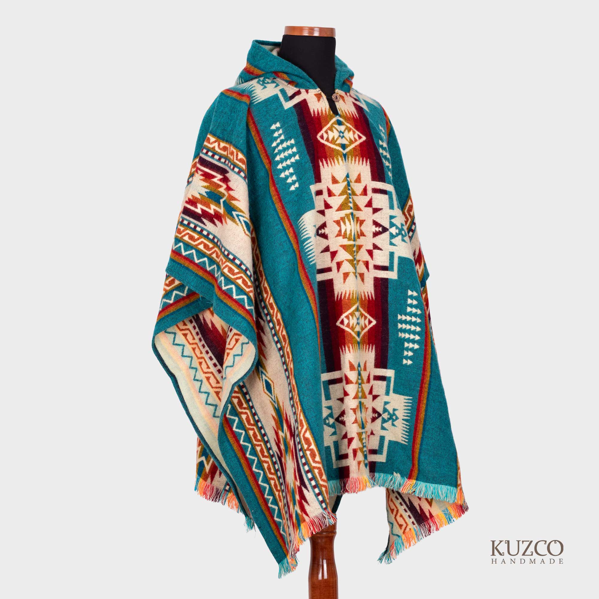 KuzcoHandmade - Vendita all'ingrosso Poncho - Uomo - Poncho in Alpaca per Uomo, Realizzati da Mani Indigene0