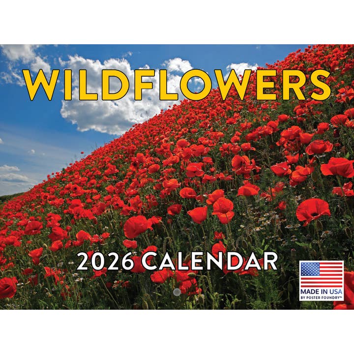 Multi Color Wildflower Calendar 2026 Wild Flower Monthly Wall Calender 12 Month for wholesale on Faire