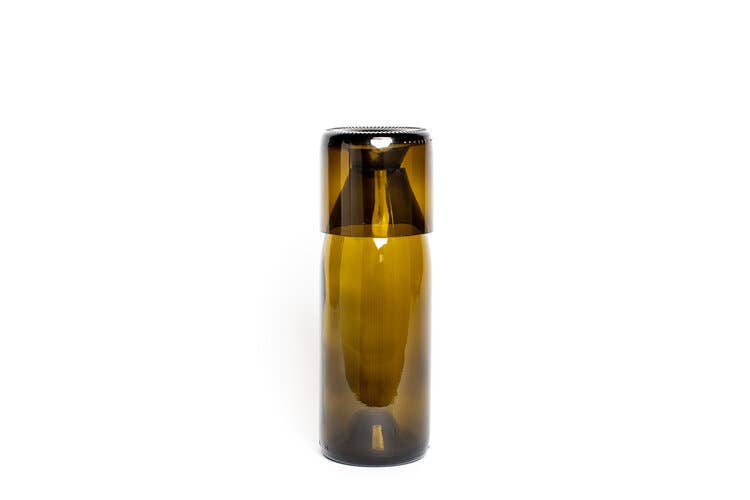 Glassed Over Candles - Wholesale Carafe - Olive Carafe Set - Made from Wine Bottles1
