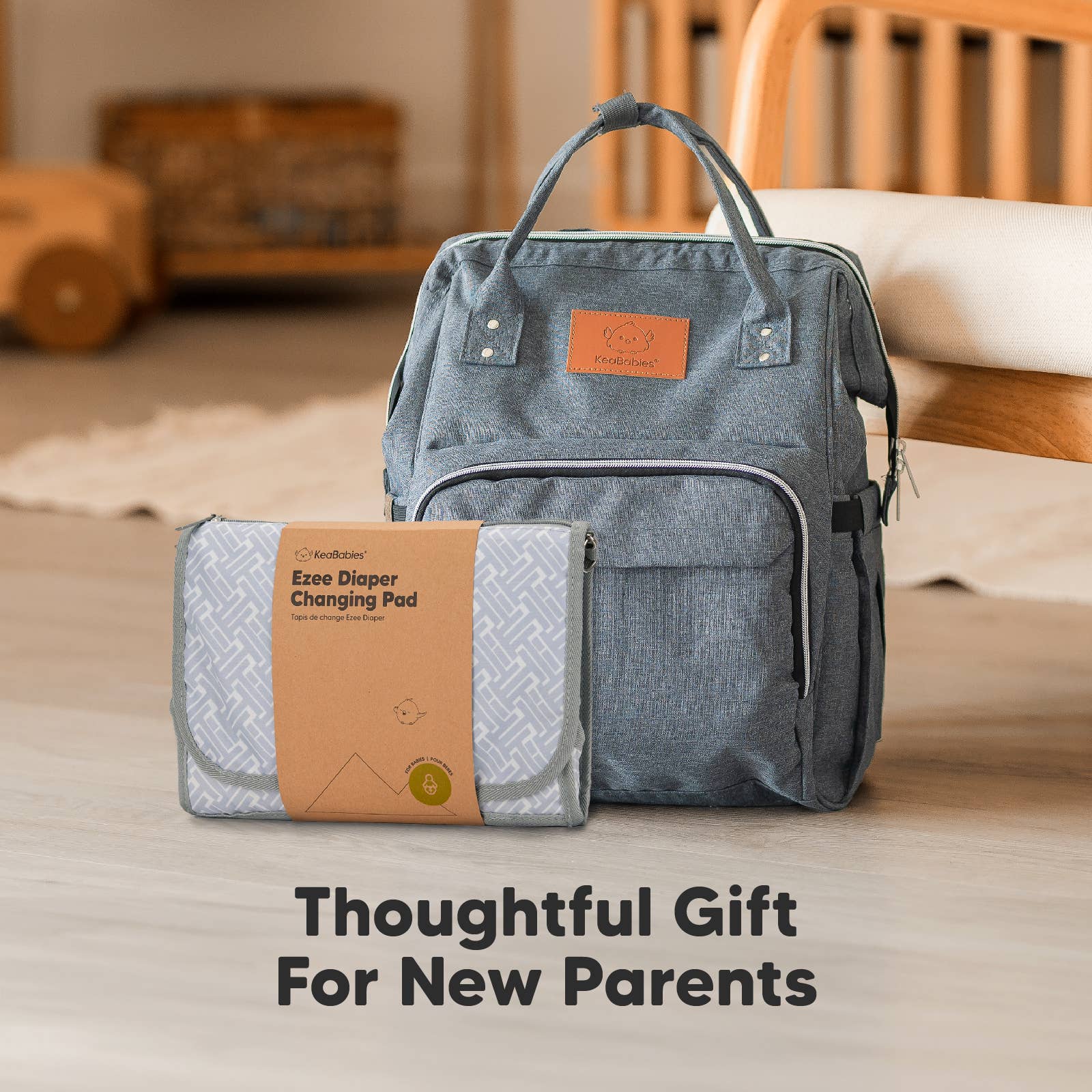 Cinza Mod KeaBabies Ezee trocador portátil dobrável para fraldas para venda a revendedores na Faire8