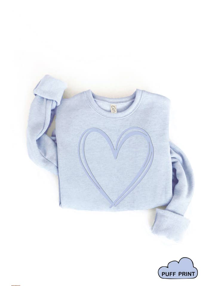 OAT COLLECTIVE - Wholesale Graphic Sweatshirt - Women's - HEART PUFF Graphic Sweatshirt2