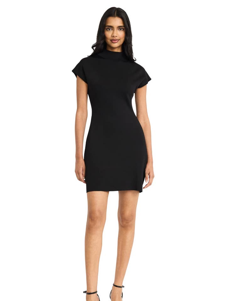 HIGH NECK MINI DRESS WITH SHORT SLEEVES for wholesale by Maggy London Group