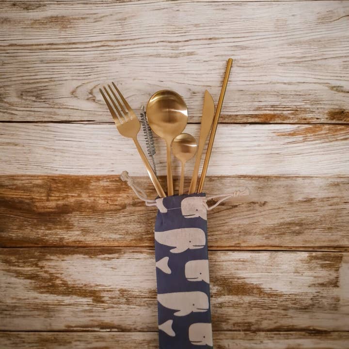 Sostraw & SmartThings - Wholesale Assorted Cutlery Set - Picnic / Office / On the Go Cutlery Set - 8 pouches/5 colors3