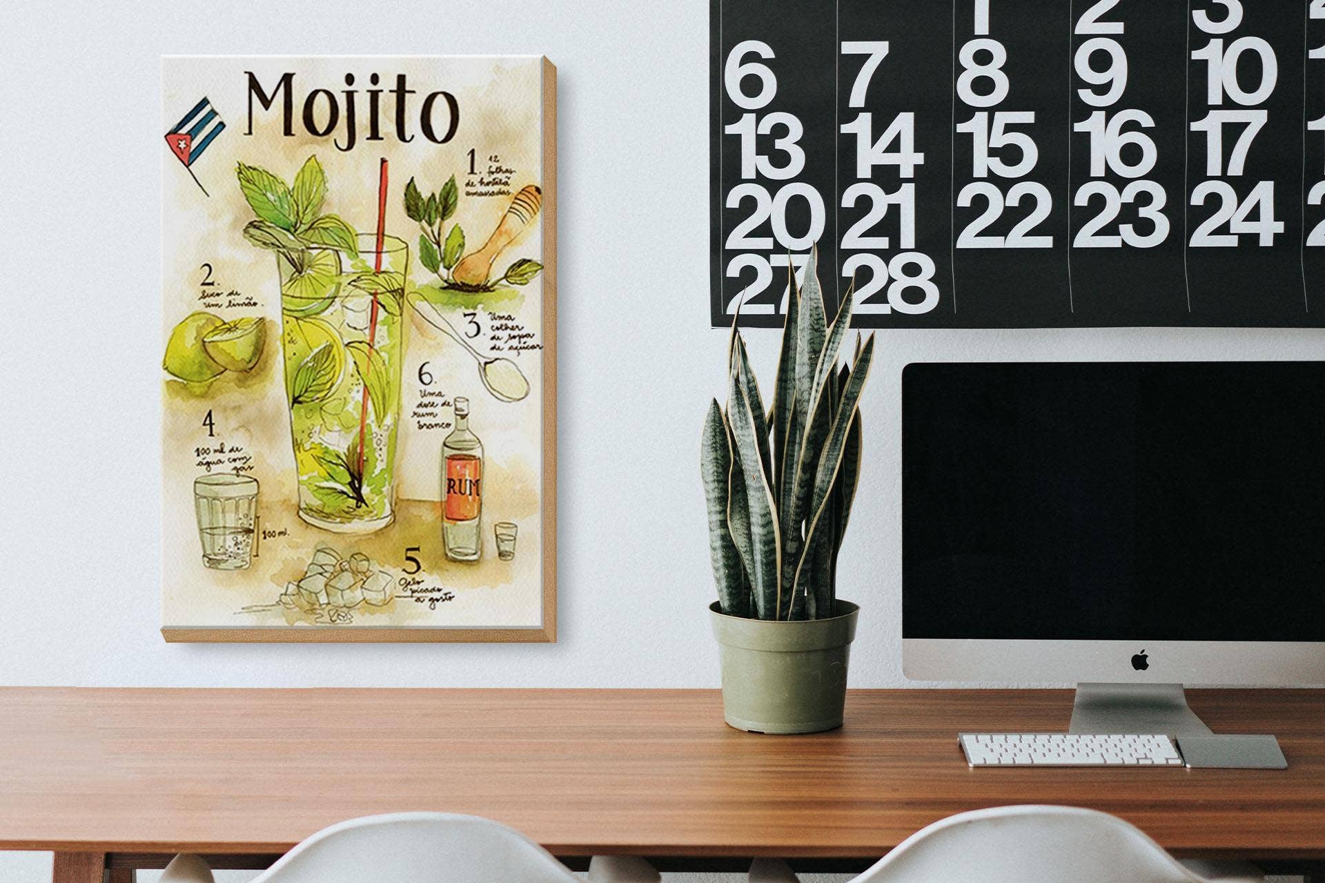 Femer – wholesale Sign – Wooden sign recipe 20x30 cm Mojito rum suco de limão Agua decorative sign wooden sign3