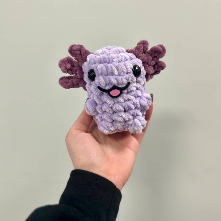Crochet by Jolene - Wholesale Stuffed/plush toy – Kids & baby - Crochet Mini Axolotl Plushie - 3 Color Combinations4