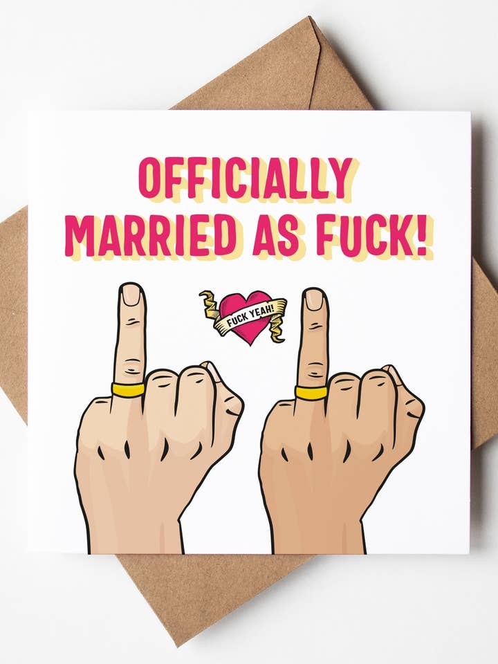 Officielt Gift Som Fanden Kort (M/M) (Pakke med 6) for engroshandel hos Sweary Card Lady