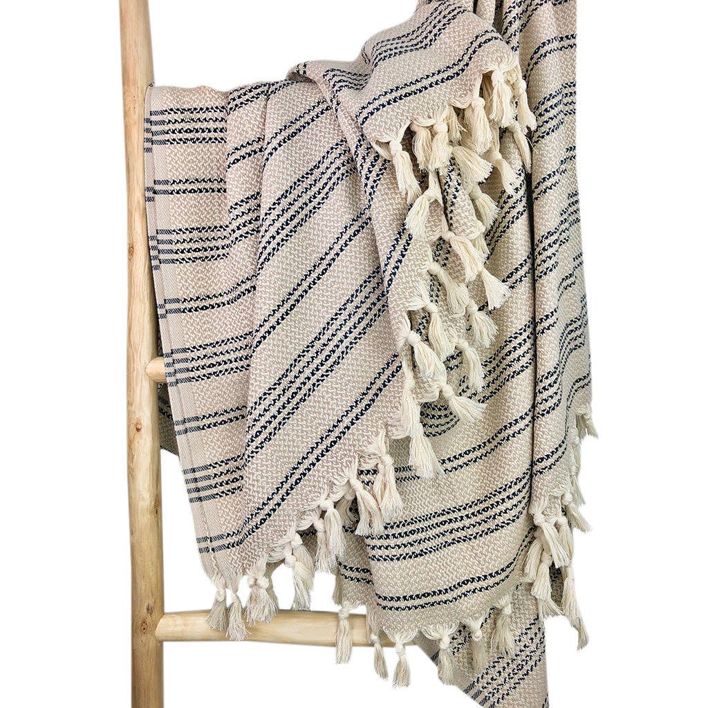 SLATE + SALT - Wholesale Throw Blanket - Woven Stripe Turkish Throw6