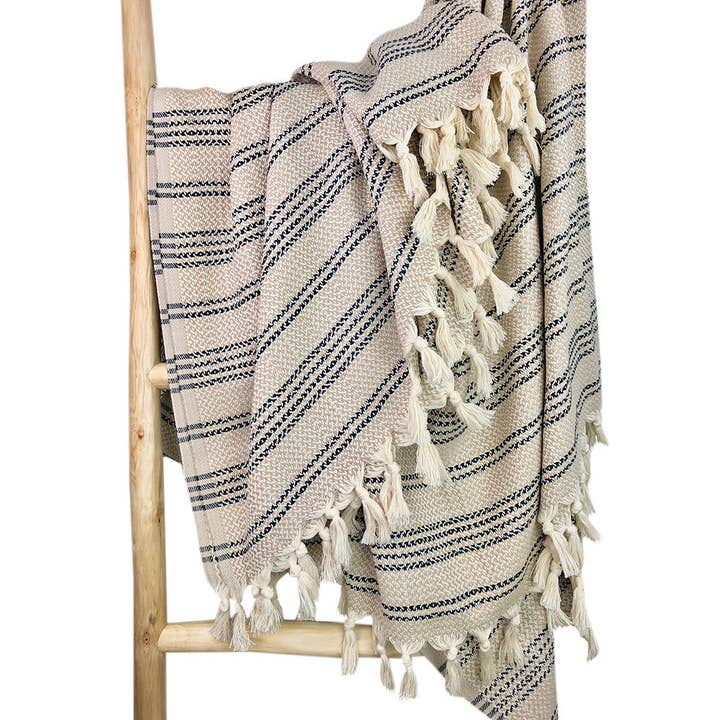 SLATE + SALT - Wholesale Throw Blanket - Woven Stripe Turkish Throw6