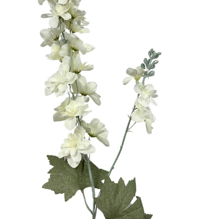 David Christopher's Collection - Wholesale Artificial Flowers - Garden Delphinium Spray 34” - White