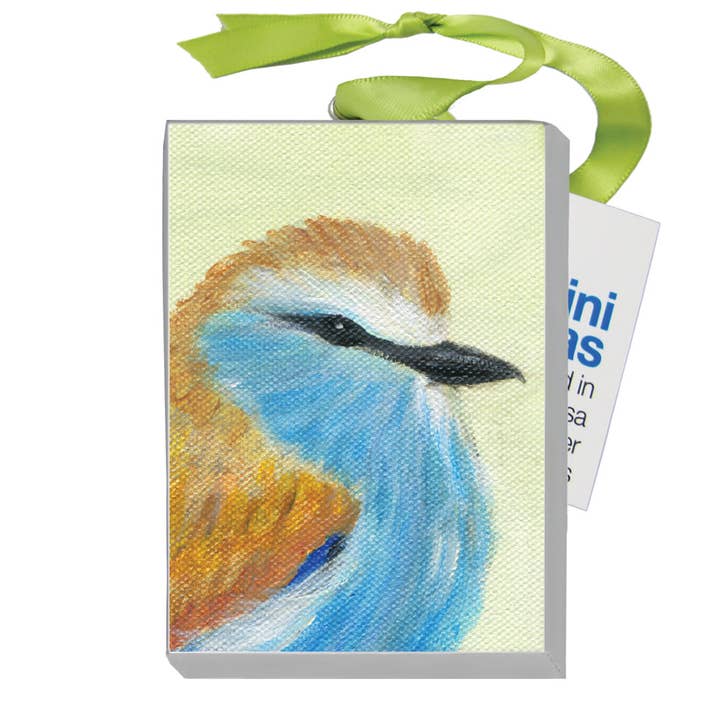 Mini-Leinwand (MC-8322F), gerüschter brauner blauer Vogel für den Großhandel von Printed Canvas