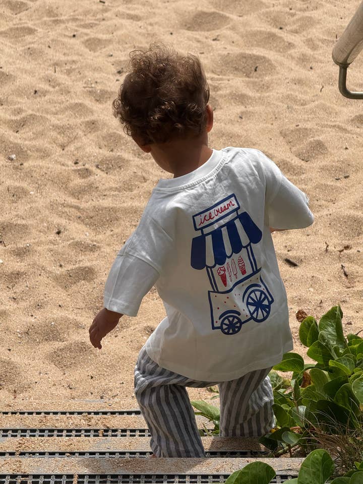 White Ice Cream Shop Tee for wholesale on Faire3