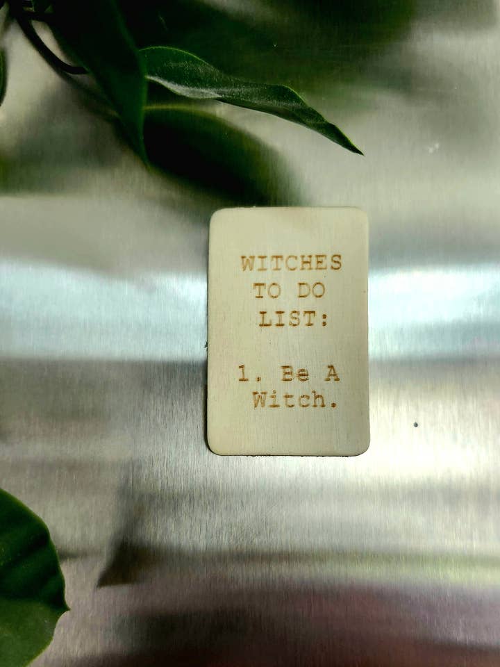Witch to-do list Wooden Magnet for wholesale by Three Witches Tea Shop