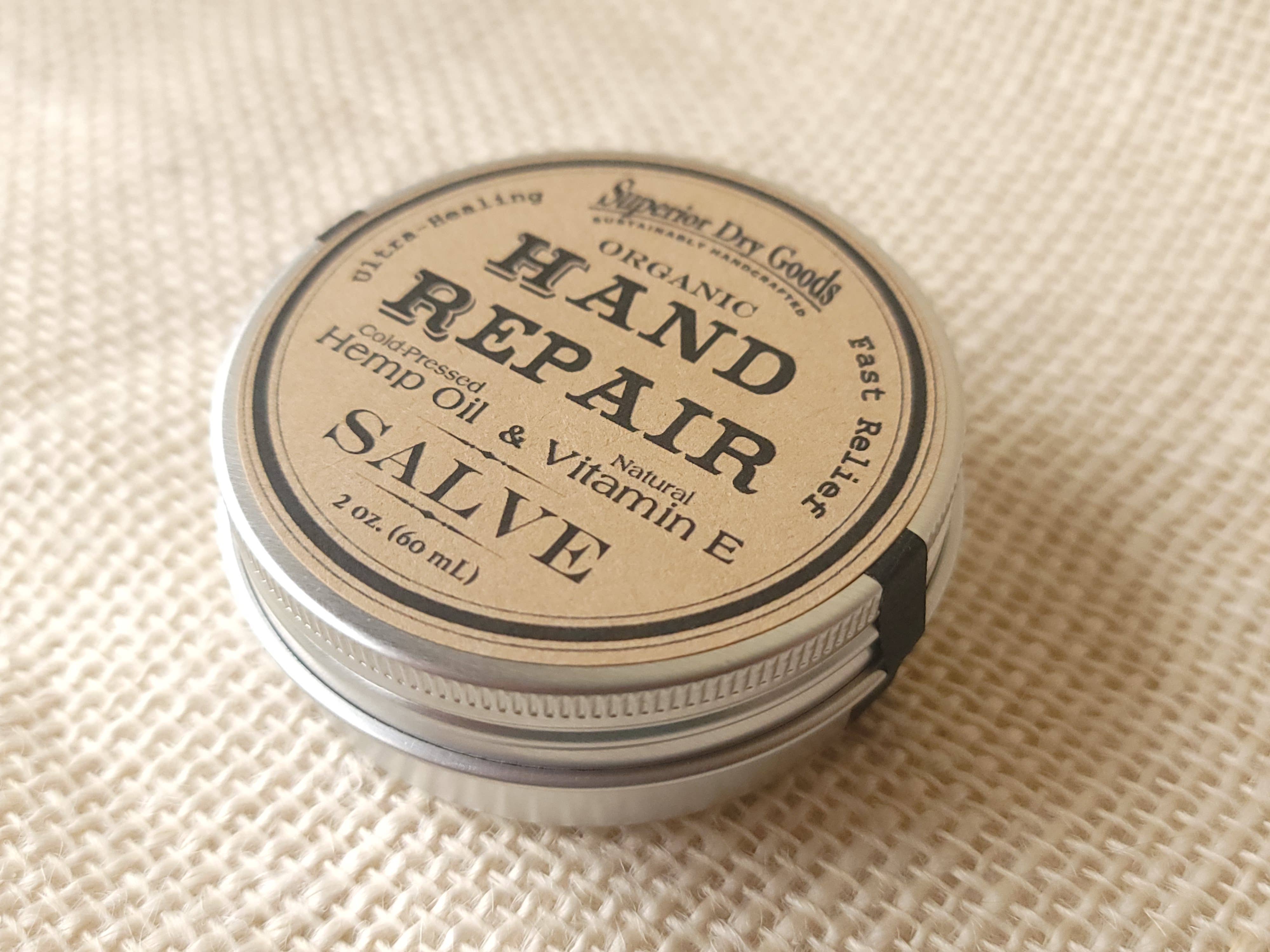 Superior Dry Goods - Wholesale Healing Salve/Balm/Cream - Hand Repair Salve | 2 Sizes | Hemp & Clary Sage | Organic12