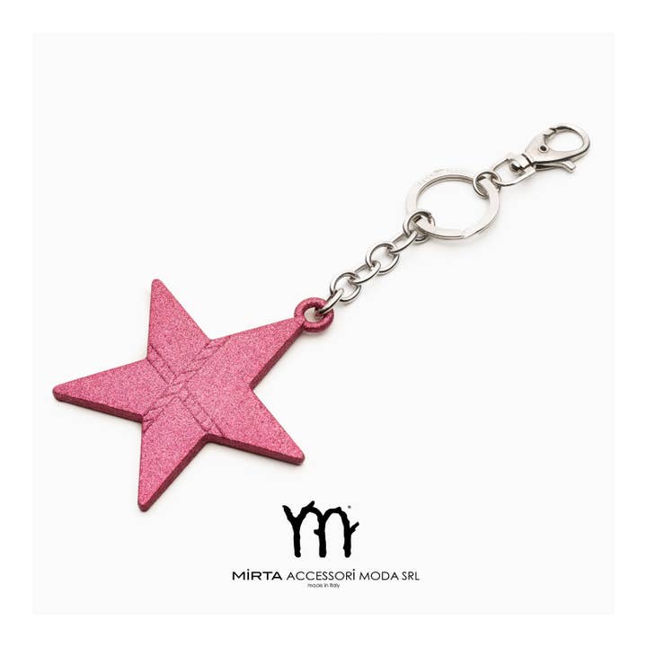 Mirta Accessori Moda - Wholesale Keychain - Women's - Glitter Star Charm Keychain