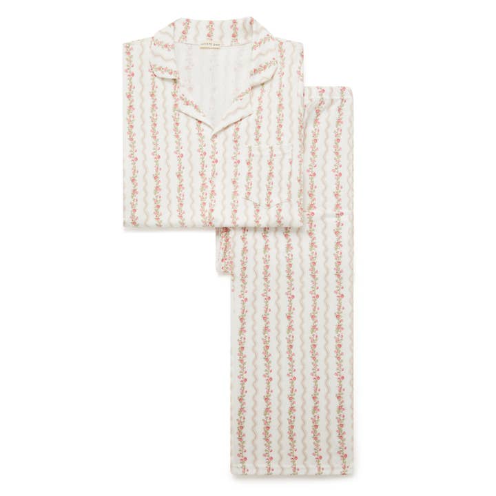 WOMENS CLASSIC SET | FLORAL STRIPE for wholesale by Sleepy Doe