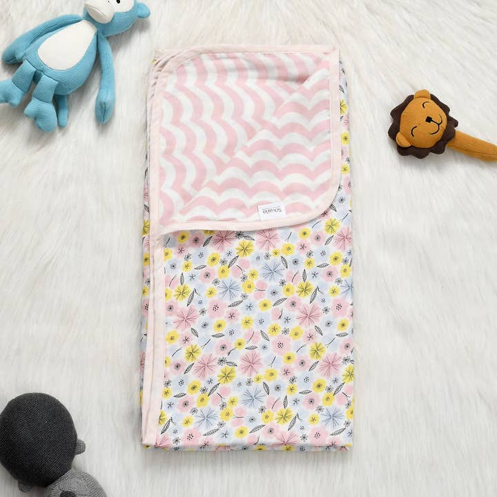 Couverture réversible en mousseline de coton pour bébés (Jardin d'Éden) pour la vente par SOVANA