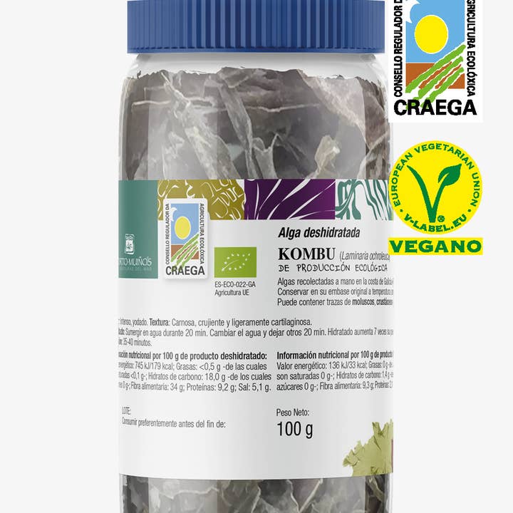 Porto-Muiños SL - Wholesale Dried/dehydrated vegetables - PET Whole Dehydrated Kombu Seaweed ECO 100
