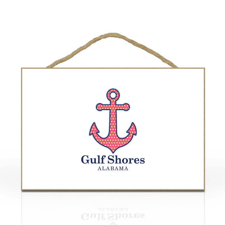 Plaque en bois suspendue personnalisable 10 x 7 po : Ancre à pois pour la vente par Matrix