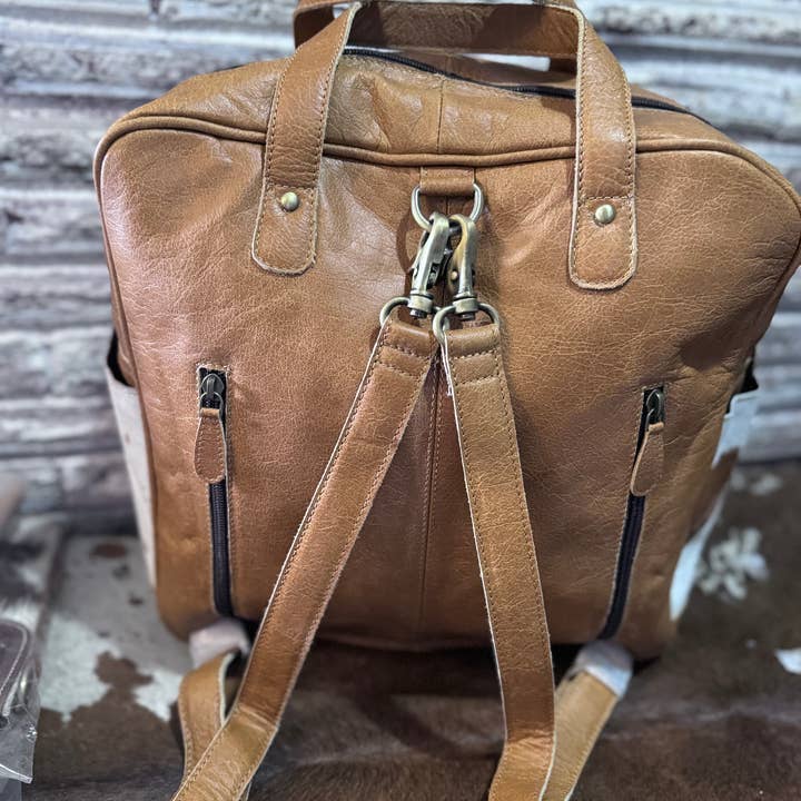 FRINGE & LUXE - Wholesale Diaper Bag - Baby - Cowhide saddle blanket backpack/ diaper bag9