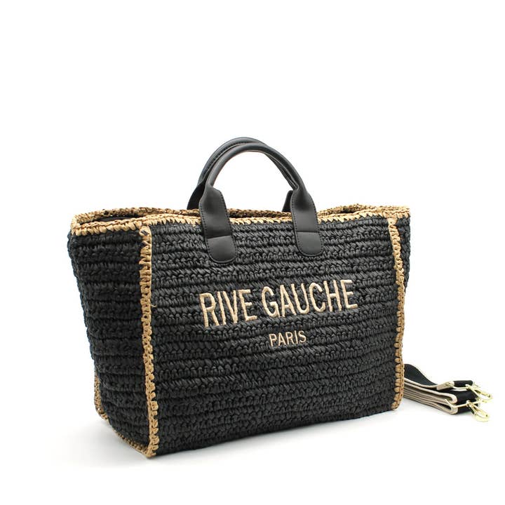 Vimoda - Wholesale Beach Bag - CROCHET RIVE GAUCHE bicolor woven tote bag
