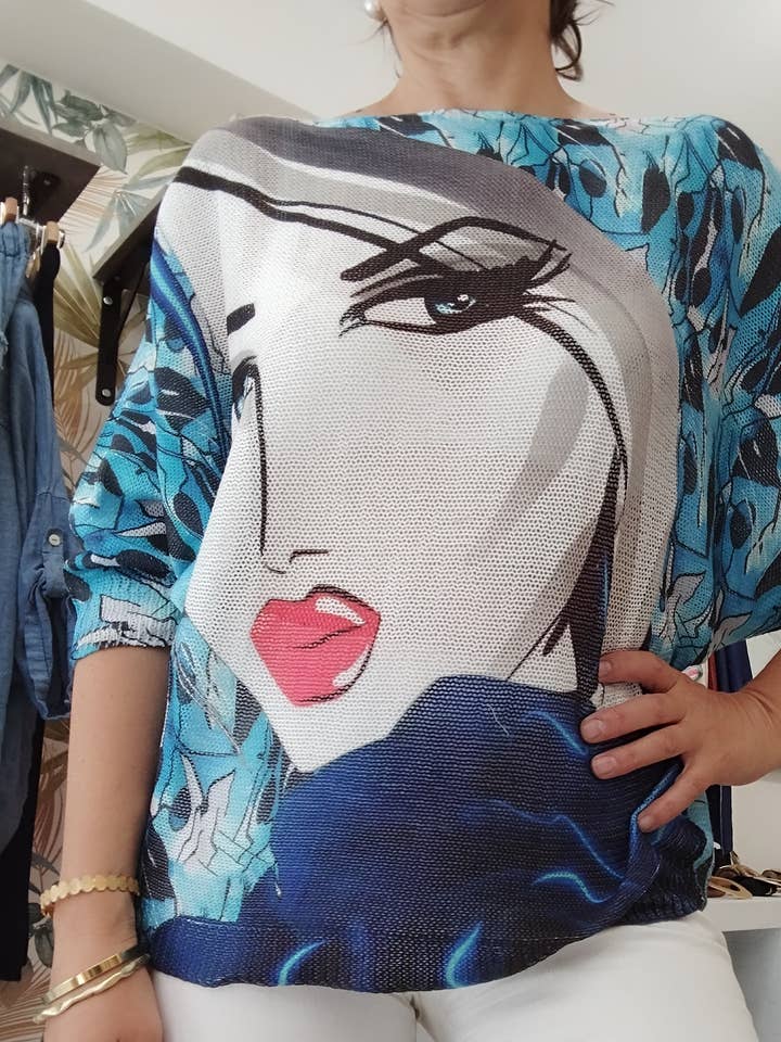 Woman's viscose top MF-12 for wholesale by CENTO UNO ITALY