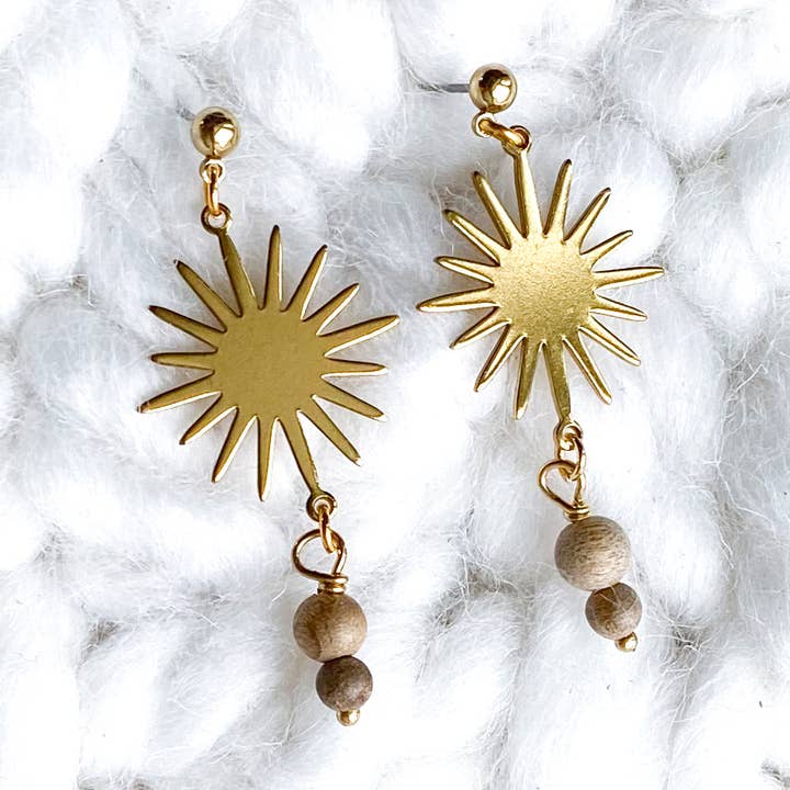 Sunburst Oil Diffuser Earrings for wholesale by Hello Heather