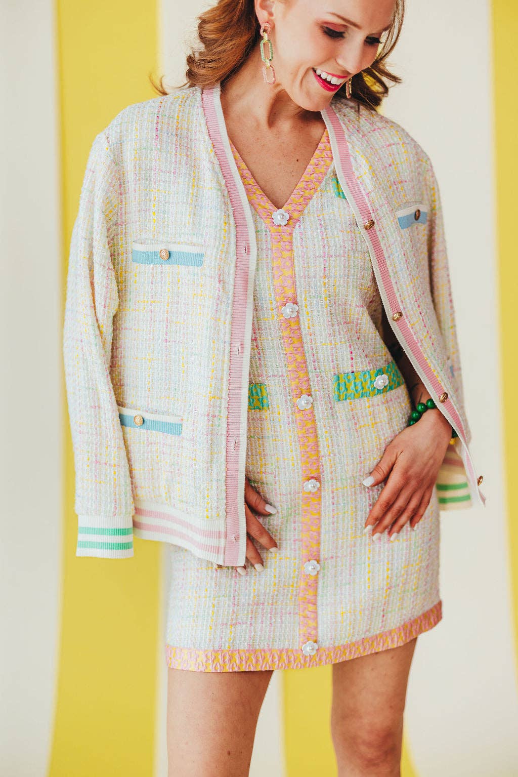 Brianna Cannon - Wholesale Cardigan - Women's - Pastel Tweed Cardigan 1