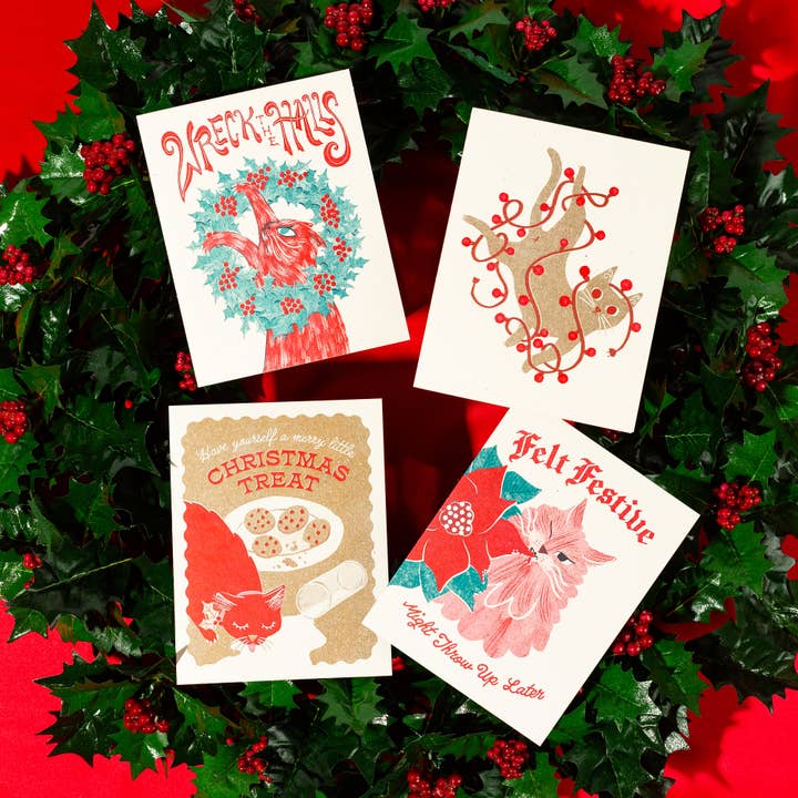 Bromstad Printing Co. - Wholesale Christmas card - Christmas Treat - Risograph Card3