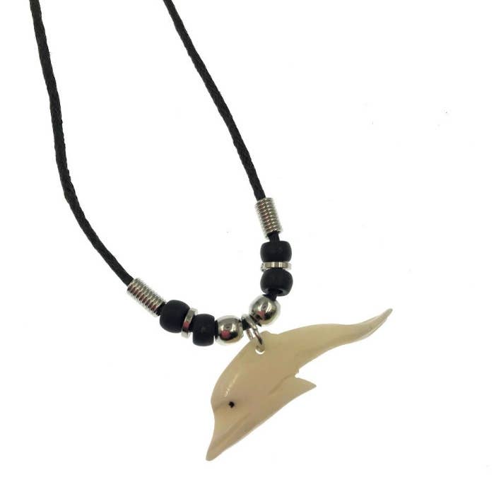 DK Hawaii - Wholesale Pendant/Charm Necklace - Bone Dolphin Pendant Necklace0