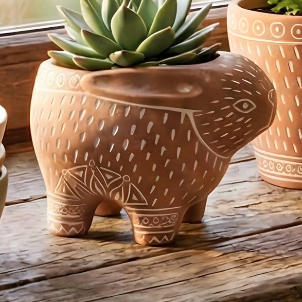 Handmade Planter Pot • Terracotta Pot - Rabbit for wholesale by KORISSA