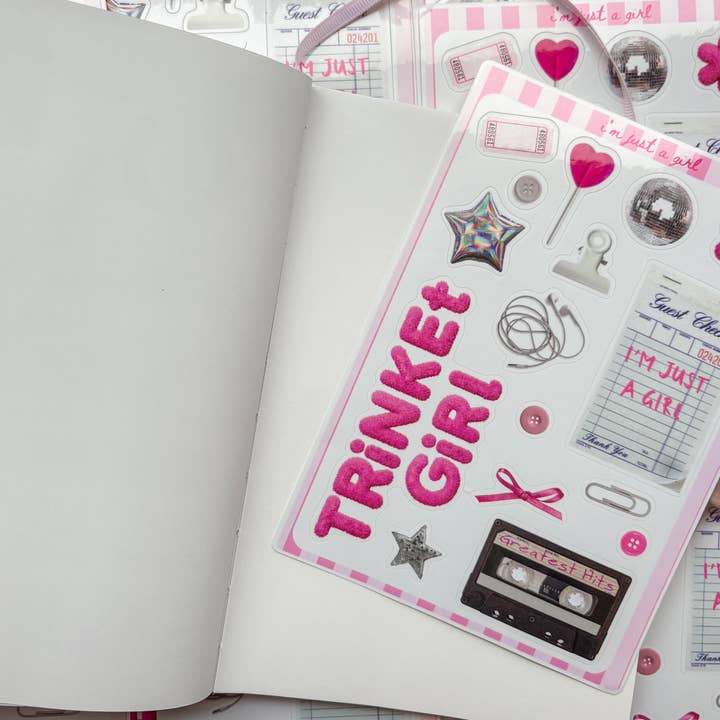 ReggieDesignCo - Vendita all'ingrosso Adesivo - Foglio di adesivi 5x7 per diario di cianfrusaglie Trinket Girl, scrapbooking4