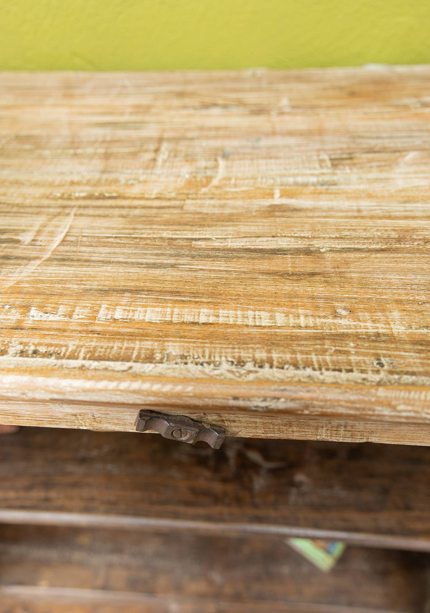 Namaste – wholesale Cabinet – Vintage Wood & Glass 3 Door, 1 Shelf Cabinet3